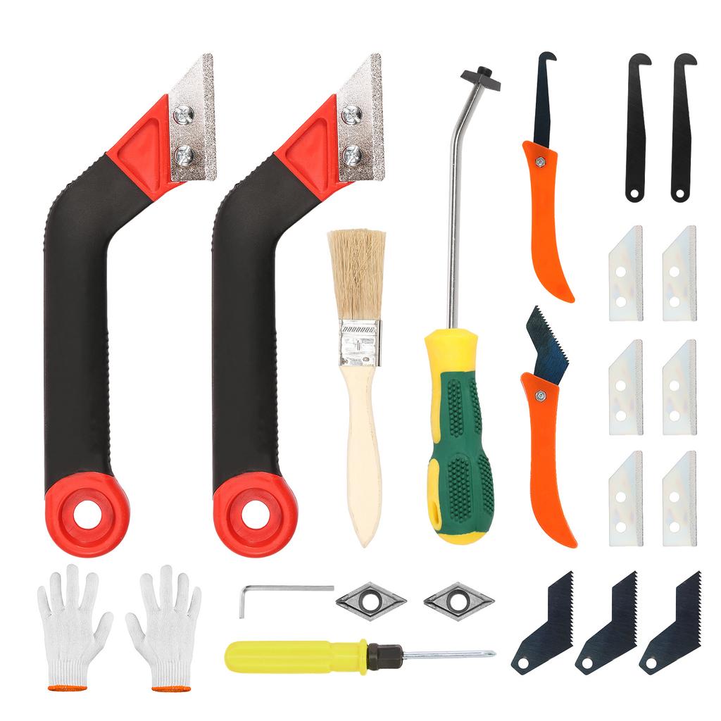 Grout Removal Tool Kit Efficient Tile Grout Cleaner with Hook Knife Serrated Knife and Blades for Floor Tile Cleaning Tile Grout