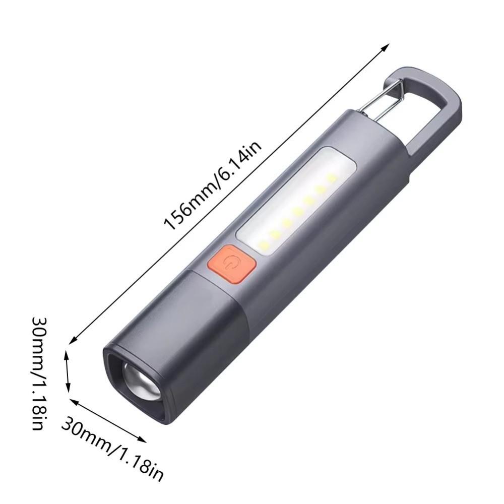 Zoomable Super Bright LED Flashlight Rechargeable Waterproof Torch Light With Hook Long-range Emergency Lantern