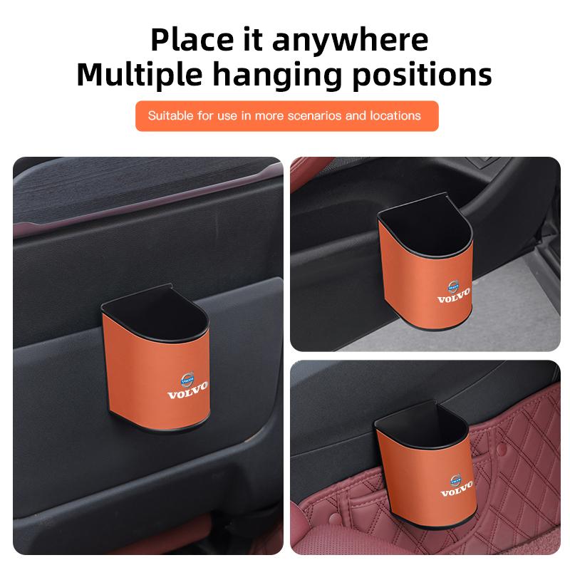 Car Door Side Storage Bin Foldable Storage Box Vehicle Leather Interior Storage Case  Decorative For Volvo V60 V40 XC60 XC90 V70
