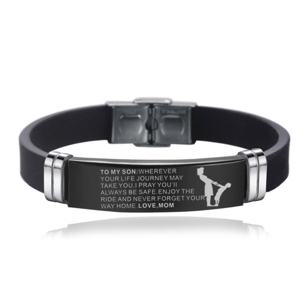 Wristband Inspirational Quote Bracelets Stainless Steel Encourage Bracelets Bracelet for Son Gift