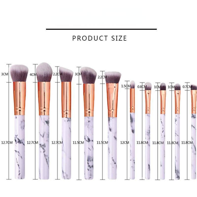 Set de instrumente de pensule de machiaj 10 bucăți, pudră cosmetică, fard de ochi, fard de obraz, perie pentru frumusețe.