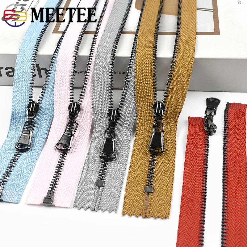 3 Stück Meetee 3# Metallreißverschlüsse 15-30cm Geschlossen 40-70cm Offen Reißverschluss Tasche Kleidung Dekoration Reißverschluss Reparaturset Nähzubehör