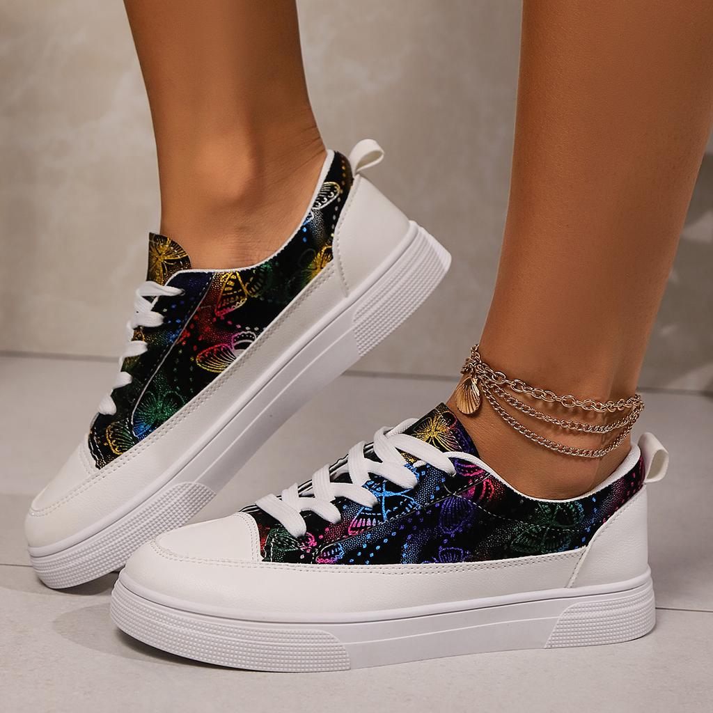 Mode Schuhe für Frauen Sneaker 2024 Herbst Schnürschuhe Atmungsaktiv Damen Vulkanisierte Schuhe Outdoor Große Größe 42 Ballerinas Walking Damenschuhe