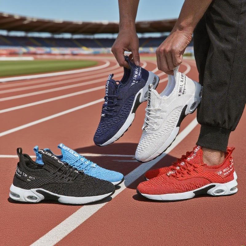 Men Running Sneakers Lightweight Walking Sport Shoes Breathable Wear-resistant Male Shoes Casual Canvas Shoes Breathable Single