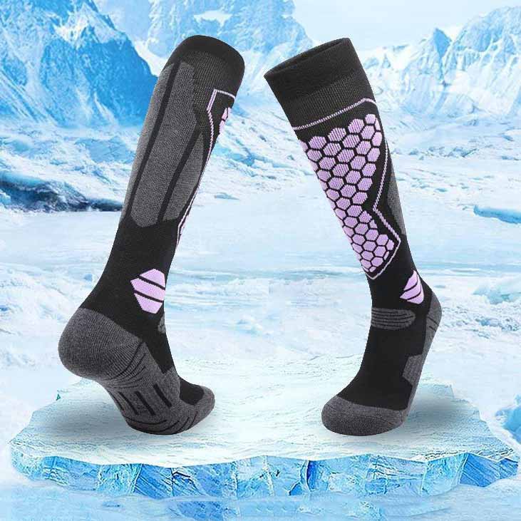 Professional Thermal Ski Socks Long Cushioned Sports Socks with Terry Cloth Foot Non-Slip Hiking Socks for Outdoor