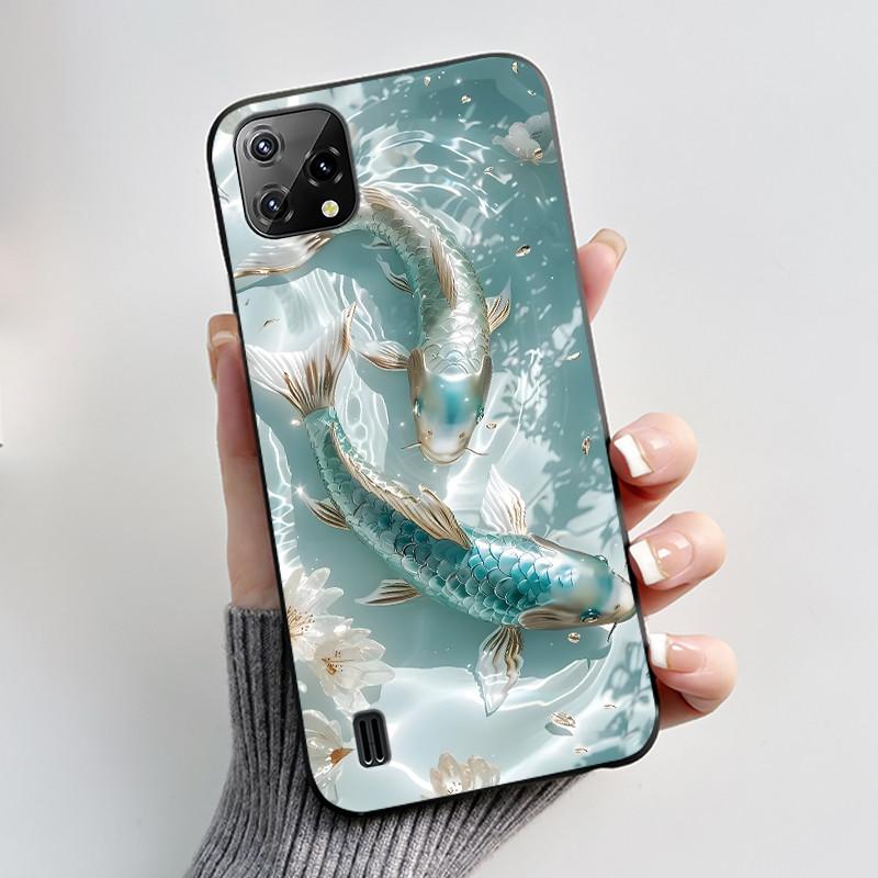 For Blackview A55 Case Oscal C60 Back Cover Luxury Cute Love Rabbit Funny Pattern Black TPU Soft Silicone Protective Phone Case