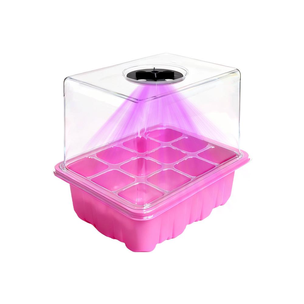 6/12-Hole LED Seedling Box: Adjustable, Breathable, Heat-Insulating, Large Capacity Sowing & Cuttings Tray.