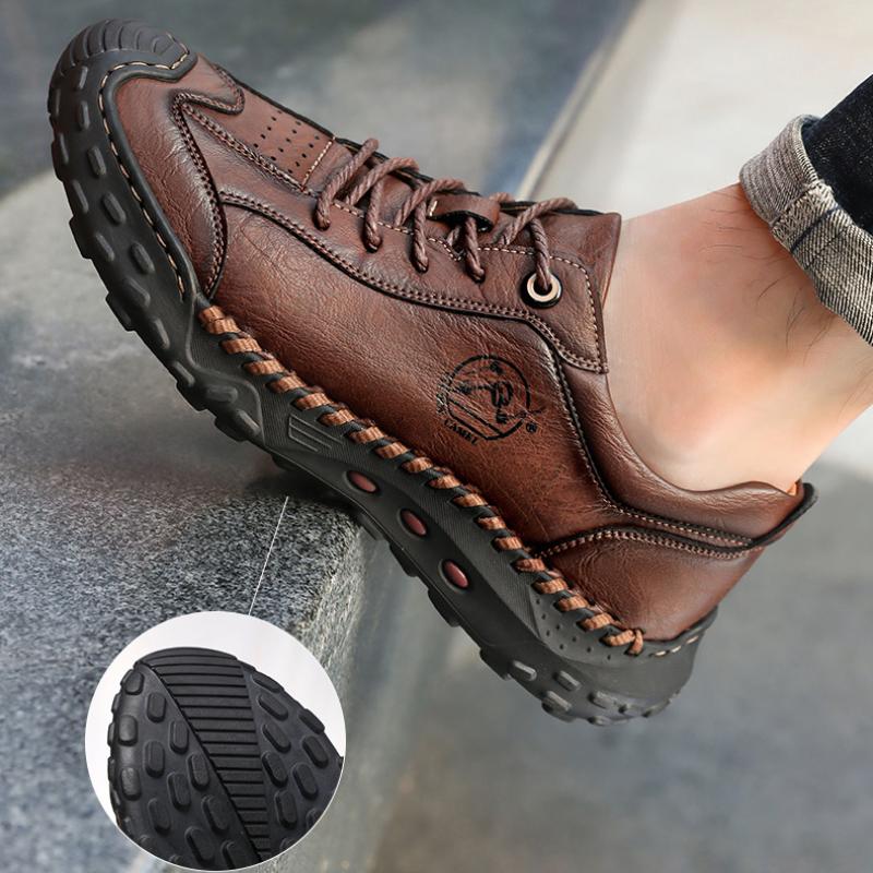 Pánské kožené ležérní tenisky Módní Ručně vyráběné Prodyšné boty Měkké Nízké pracovní boty