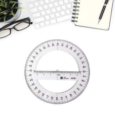 25cm Round Protractor Ruler 360 Full Circle Protractor Full Center Angle Plastic Math Measuring Tool School Supplies