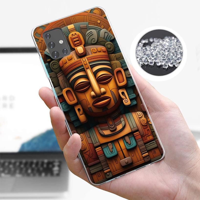 Mayan Stone Totem Pole Phone Case For Samsung Galaxy A52 A32 A22 A12 A02S A50S A30S A51 A31 AA71 Note 20 Ultra 10 S10 Plus Galax