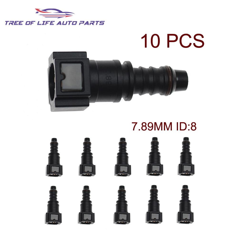 2/5/10x 7.89 ID8 5/16 Car Fuel Line Quick Connector Hose Coupler Nylon Oil Line Pipe Connect Disconnect Release Hose 180 Degree
