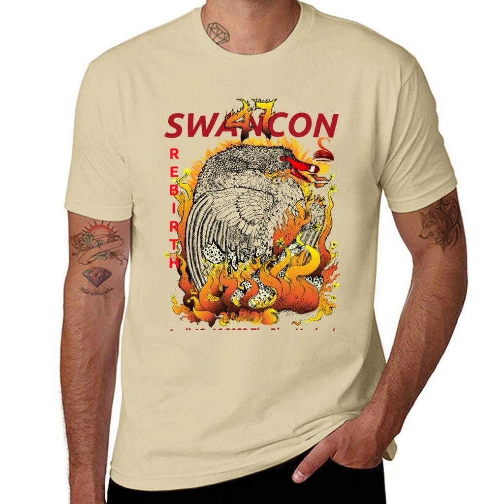 2023 Swancon 47 Rebirth TShirt oversized anime clothes plain t shirts men