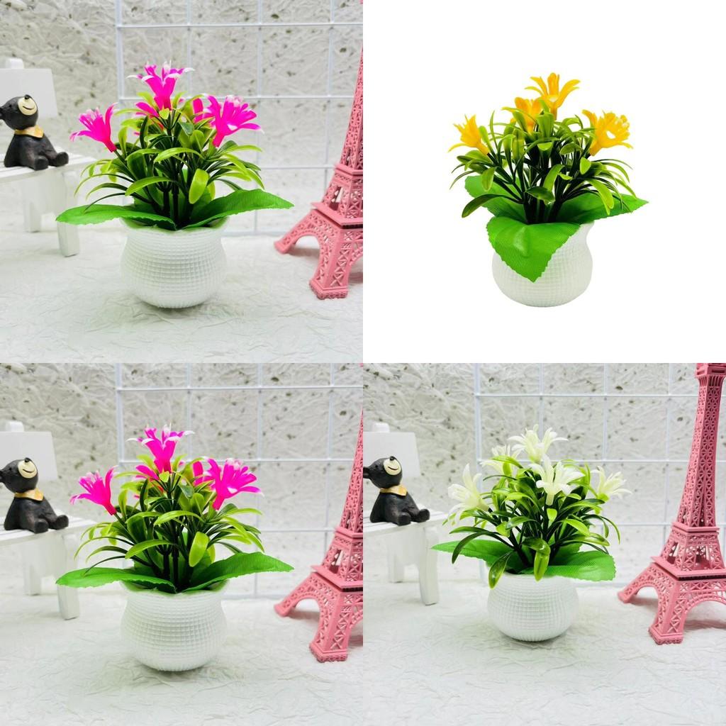 Artificial Orchid Group With Plastic Pot For Event Planning And Hotel Ornamentation