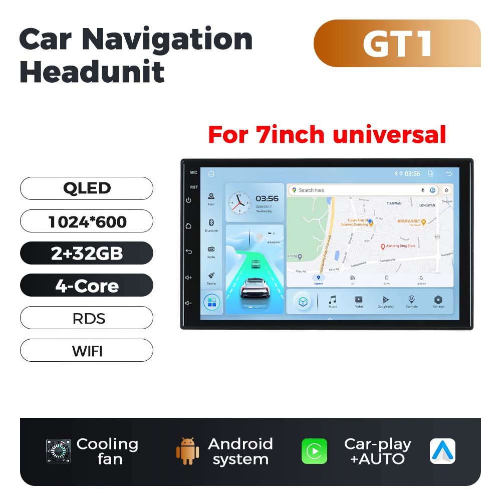 

NaviFly Android 14 Qualcomm 665 8Core 8+256G 7-дюймовый универсальный автомобильный радиоприемник мультимедиа стерео все в одном беспроводной Car-play Auto GPS