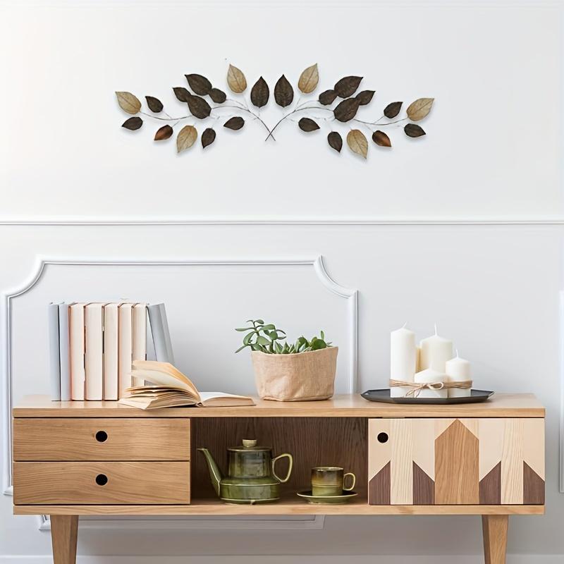 2pcs Metal Wall Decoration Olive Branch Leaves Wall Decoration, Bed Wall Art, Living Room, Outdoor Decoration