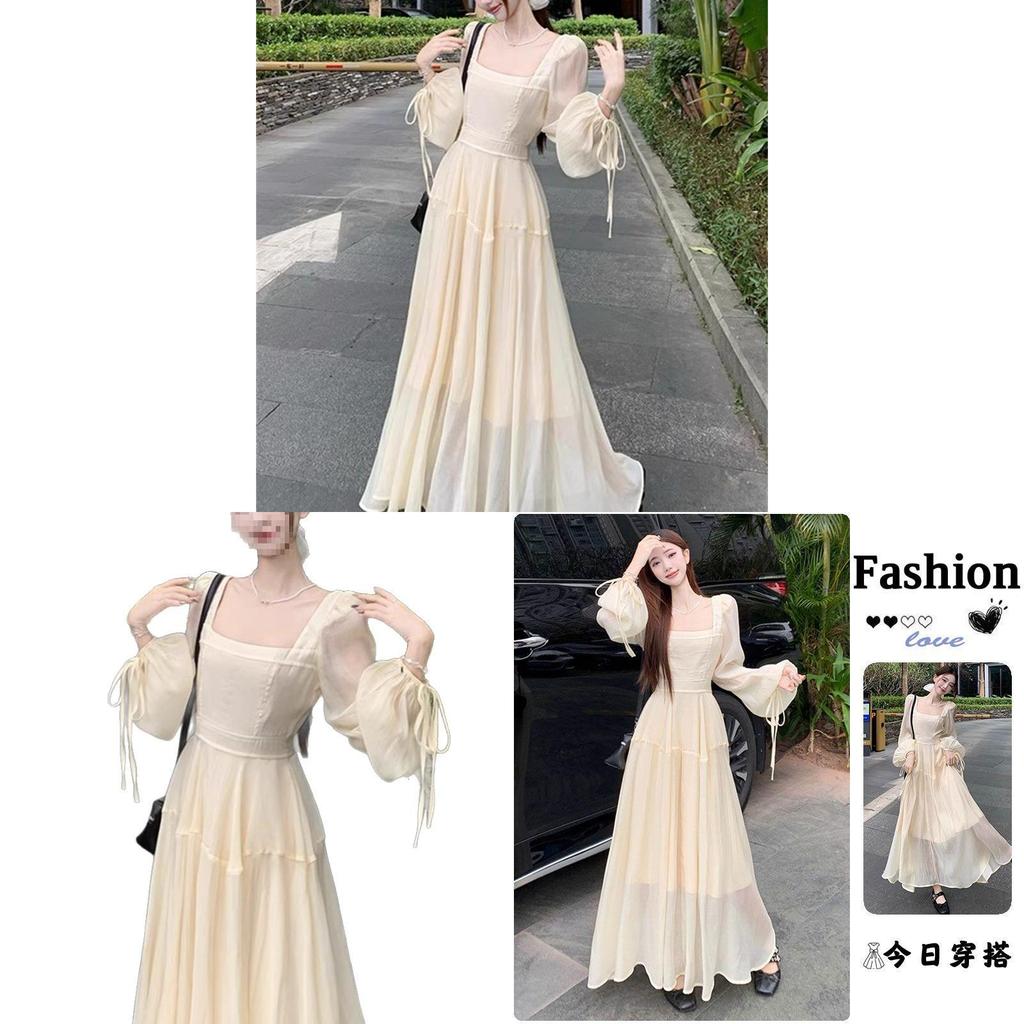 Minimalist Spring Korean Style Long Sleeve Dress With Mandarin Collar For Casual Wear