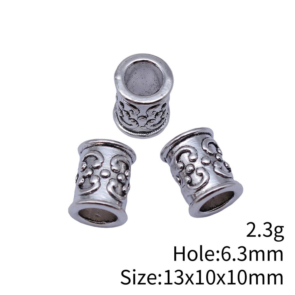 Hammered Texture Tube Spacer Beads Alloy Loose Beads For DIY Bracelet Dreadlocks Hair Braiding Jewelry Making Parts