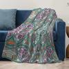 Boho Floral Paisley Pattern Blanket for Sofa Bed Travel Camping Living Room Office Conditioning Blanket for All Seasons Gifts