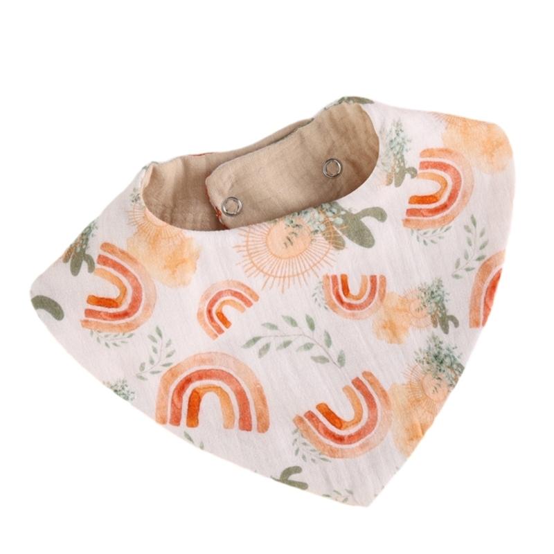 

Triangle Cotton Bib for Boys Girls Multiple Use Saliva Towel Burping Cloth Exquisite Stitching Bandana Scarf for Nursing