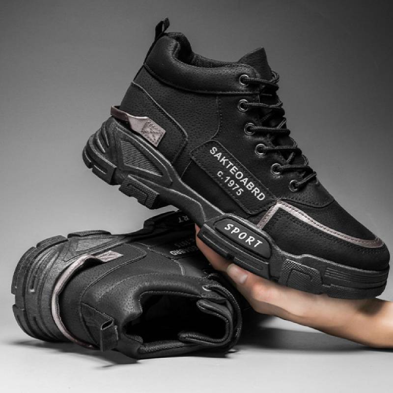 Autumn Men Shoes High-Top Martin Boots Men's Round Toe Retro Student Boots Breathable Men's Trendy Boots Casual And Fashionable