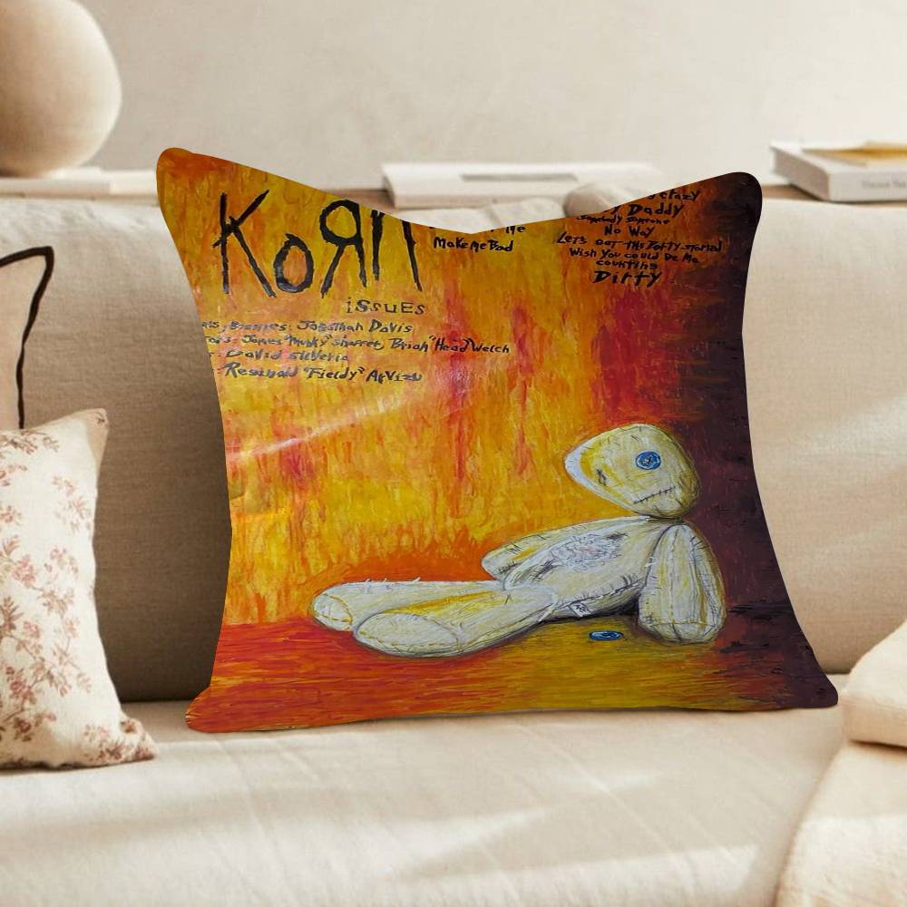 Korn Музыкальная группа Альбом Музыка Кленовый дизайн Чехол для подушки Счастливый осенний урожай Декор Праздничный Декор Чехол для подушки 30x30 cm