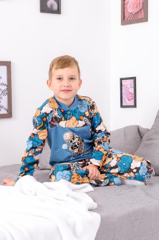 Boys’ Pajama Set – Warm Fleece Lining, Snap Top, Printed Design, Demi-season, 6077-024-33-4 HC