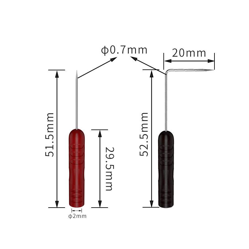 0.7mm Ultra-Fine Test Back Needle Probe, 2mm Hole, Puncture Probe, 6-Piece Set for Automotive Maintenance