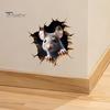 Wasserdichter PVC-Tieraufkleber Graue Maus Spähend Wandaufkleber, 3D-Loch-Effekt-Sticker, Abnehmbare Wandmalerei für Wohnzimmer Schlafzimmer Fenster Langlebig Außen