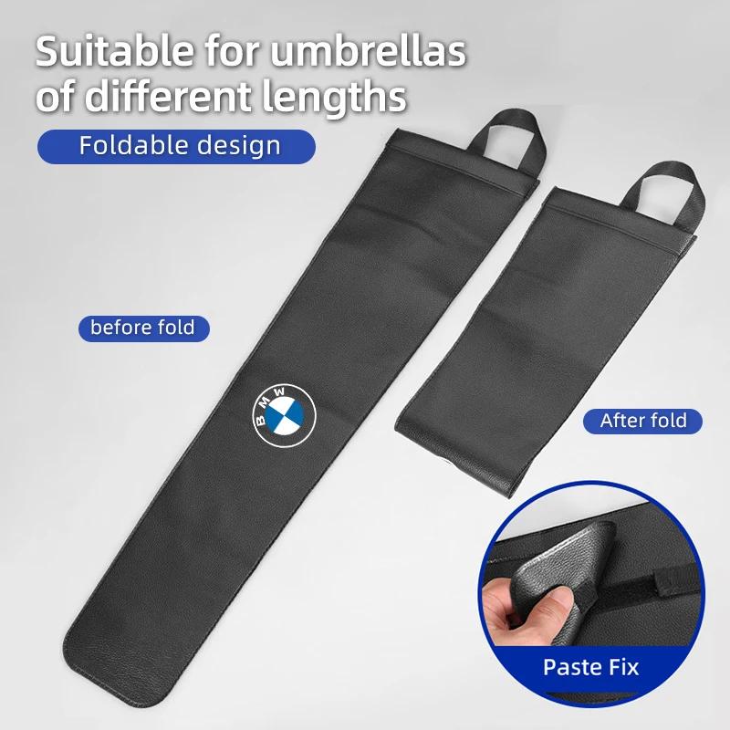 Autoaufkleber 2025 Heißes Auto Wasserdichte Regenschirm-Aufbewahrungstasche PU-Lederabdeckung Regenschirm-Organizer-Halter Für BMW E46 E90 E60 F30 F10