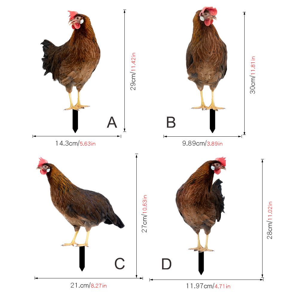 YKLU069-256 3D Rooster, Hen, Duck & Pig Outdoor Garden Decoration Plug