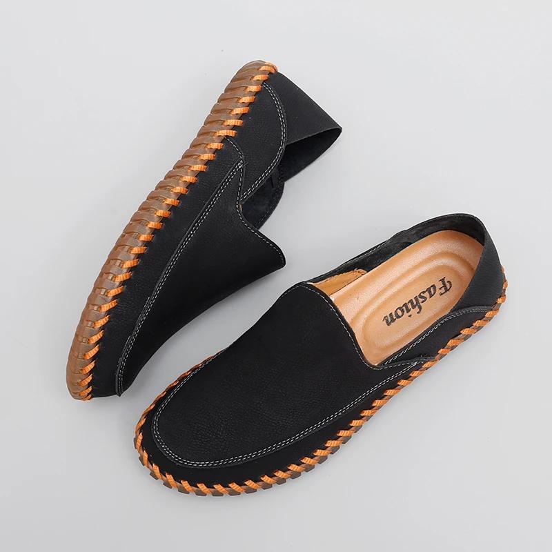 Fashion New Handmade Mens Casual Shoes Leisure Slip On Shoes Fashion Outdoor Sneakers Lightweight Comfy Man Loafers Breathable Moccasins