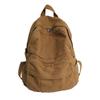 Einfarbiger Canvas-Rucksack Mädchen Schultasche Große Kapazität Vintage-Rucksäcke für College-Studenten Lässiger Damen-Reiserucksack Lässiger Rucksack