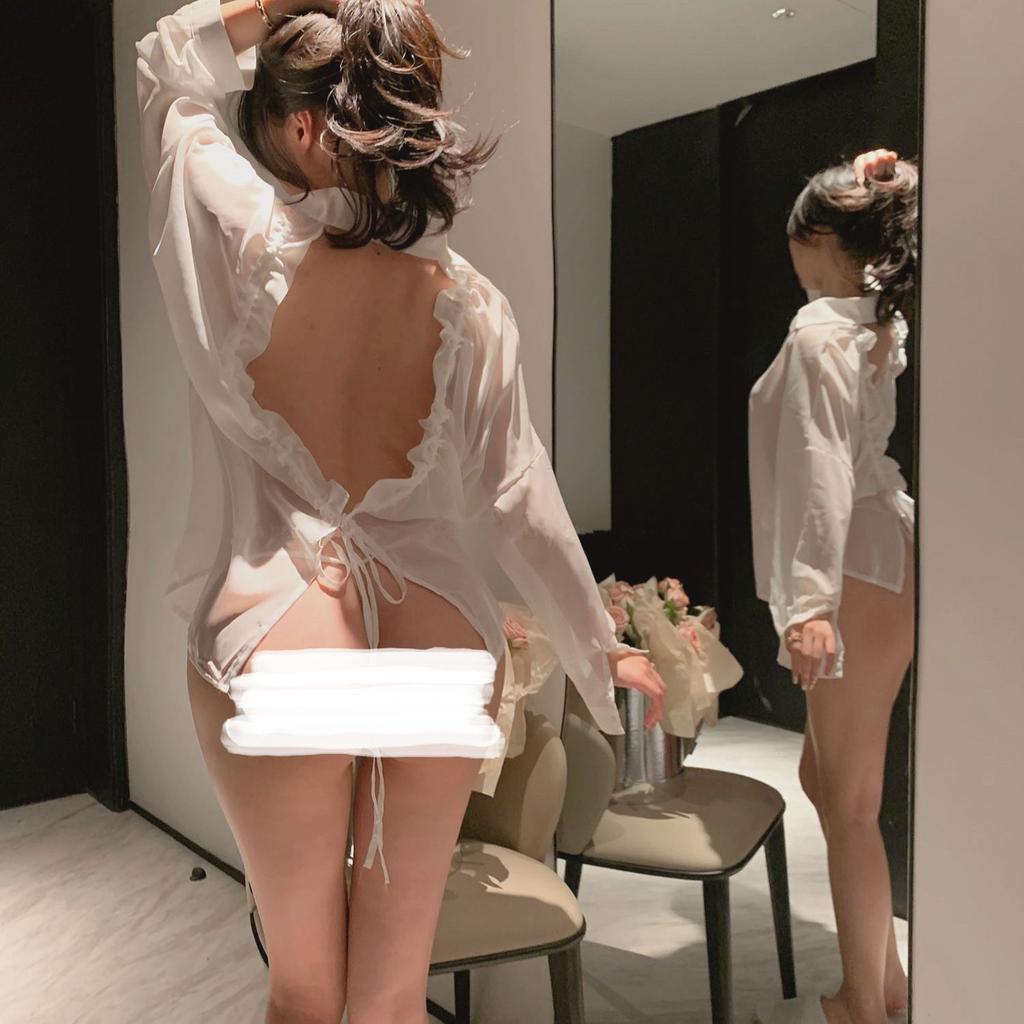 Sex underwear open crotch perspective temptation uniform lace backless pearl neck onesie pure desire wind