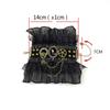 Gothic Steampunk Ruffled Lace Wrist Cuffs Fake Sleeve Crystals Gear Fingerless Gloves Halloween Arm Warmer Bracelet