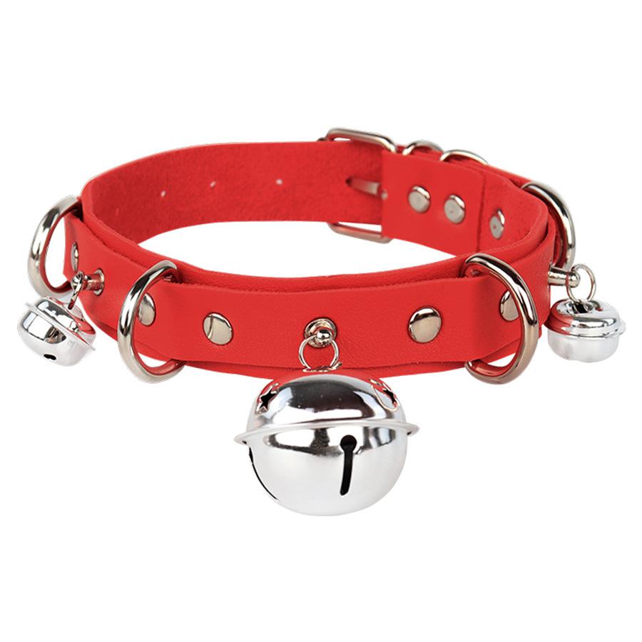 Cosplay Collar New Leather Bell Collar Role Play Exaggerated Neck