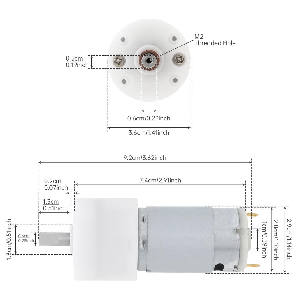R390 Gear Motor 4V 380RPM D-Shaft High Torque DC Motor Replaceable for Electric Brush Cleaning Shower Brush R 390 Gear Motor