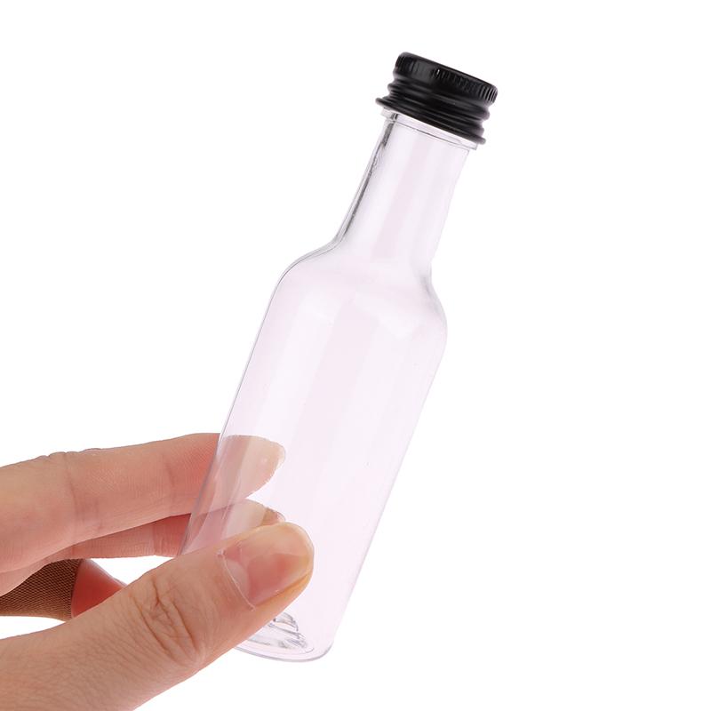 6 stk 50 ml Mini Klare PET Påfyllbare Vinflasker Små Flasker For Fest Bryllup Likørflasker Med Lekkasjesikkert Skrulokk