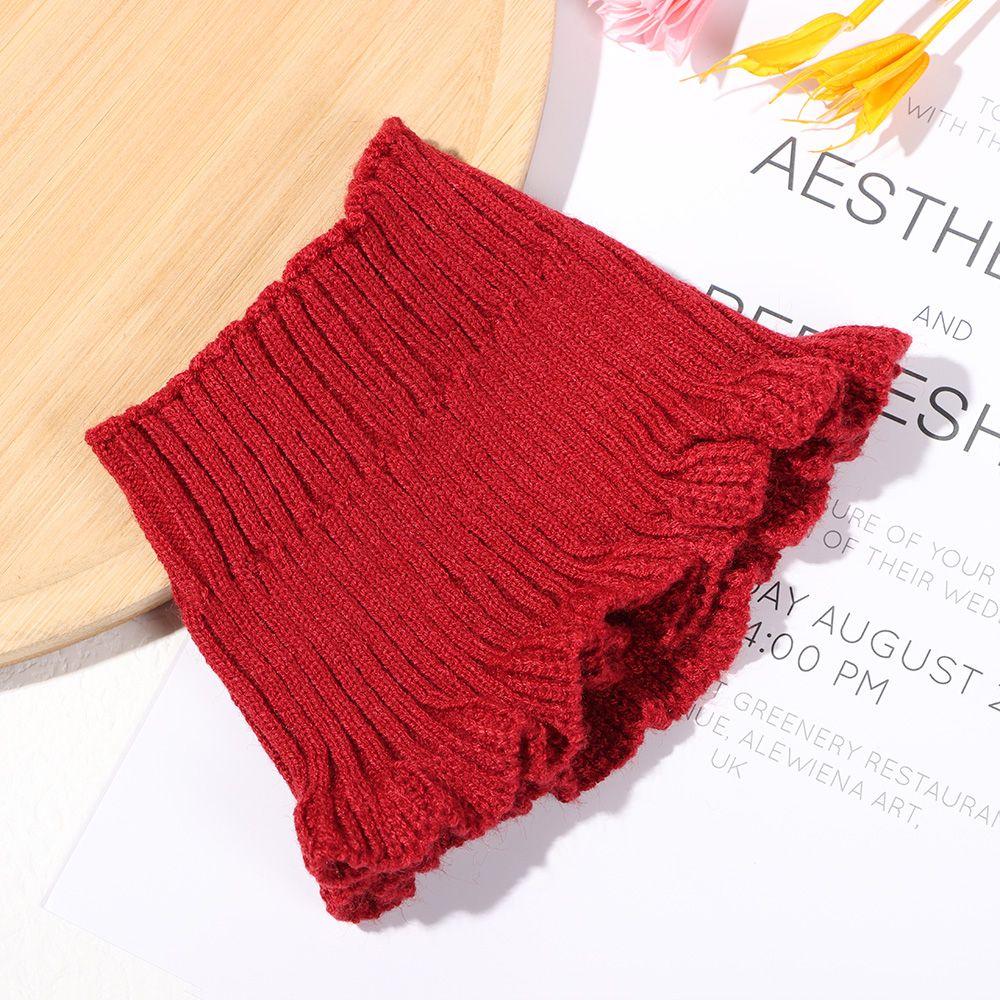Women With Wooden Ears Warm Windproof Knitted Fake Collar Neck Guard Turtleneck Scarf