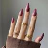 24 Pcs Medium Long Solid Almond Press On Nails Full Coverage Removable Fake Nails Art Wearable False Nail Set
