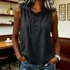 Top da donna con cappuccio senza maniche vestibilità ampia casual tinta unita gilet con tasca tunica canotta