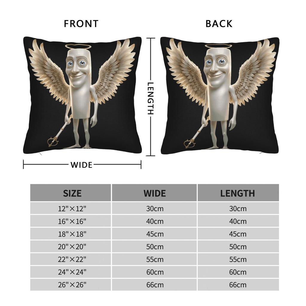 Funny Tung Tung Tung Sahur Italian Brainrot Pillow Case Morden Pillow Cover Square Pillowcases For Sofa Bedroom Home Decor