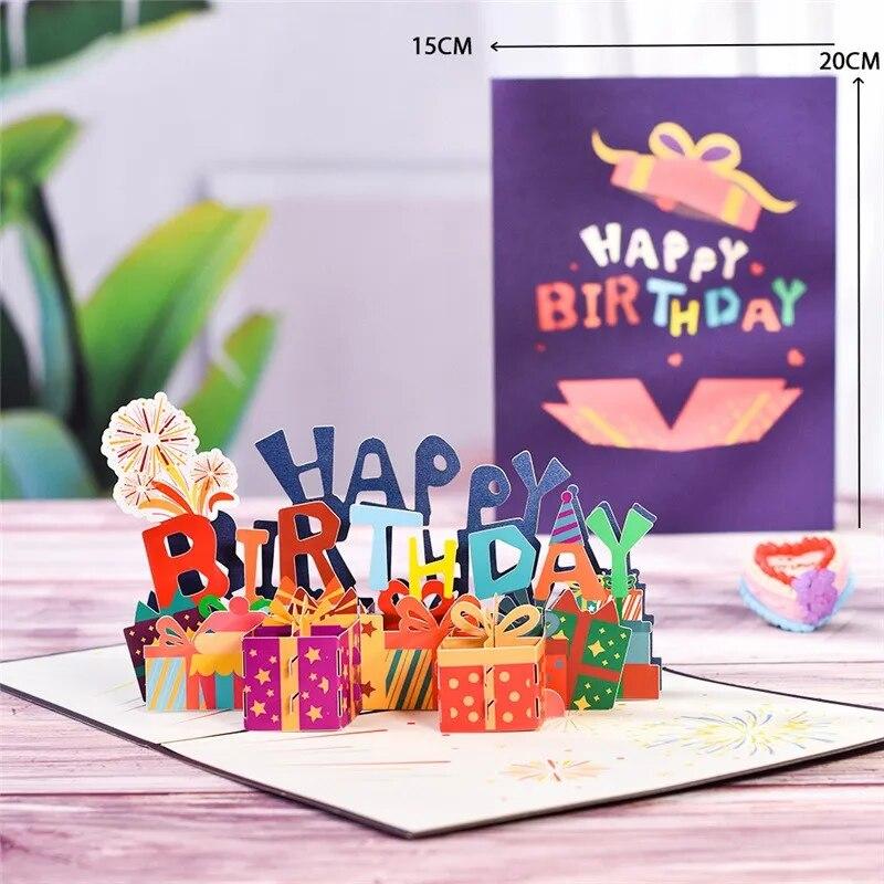 3D Pop-Up Cards Flowers Birthday Card Anniversary Gifts Postcard Maple Cherry Tree Wedding Invitations Congratulation Card Gift