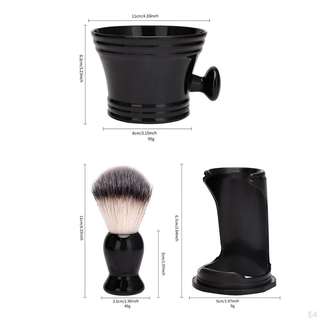 Cleaning Bowl Shaving Brush Set Foam Grooming Kits Easy Foaming Shave Soap Mug for Hair Salon
