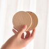 Wooden HD Handheld Mirror Portable Portable Small Mirror Slide Cover Mini and Simple Cosmetic Mirror Female Custom Creative Gift