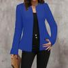Women's Fashionable Solid Color Round Neck Long Sleeved Button Cardigan Jacket