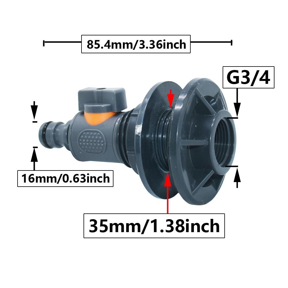 16mm Nipple IBC Tank Tap Adapter Thread Connector Valve 15mm Hose Rainwater Collection Bucket Tap Garden Hose Tank Fitting