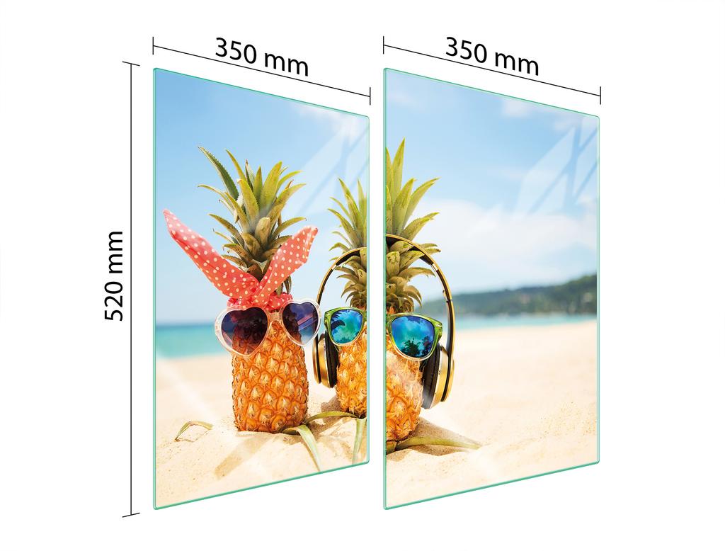 SZKLANA PŁYTA OCHRONNA DO KUCHNI 2x35x52 ANANAS