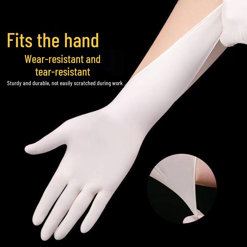Thickened Waterproof Latex Rubber Disposable Gloves for Kitchen, Baking, Beauty, and Household Use with Elastic Band