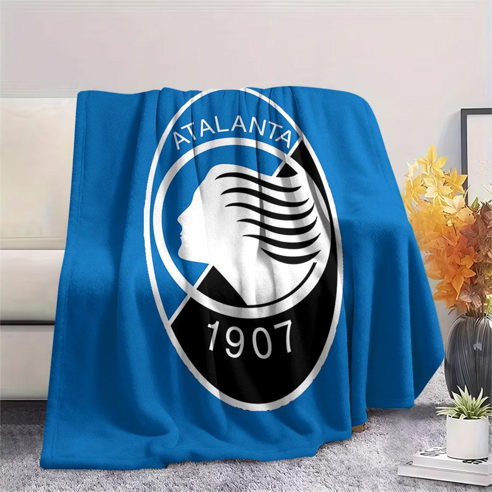 Coperta in Flanella Stampata Atalanta BC, morbido plaid per camera da letto e divano, lavabile, merchandising per tifosi di calcio, ottimo regalo.