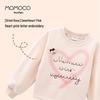 MOMOCO Girls' 2025 Autumn/Winter Sweet Heart Letter Sweatshirt